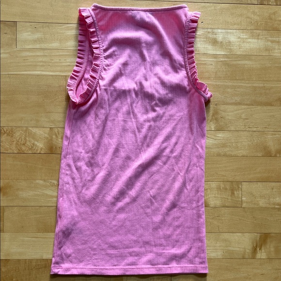 J. Crew Pink Ruffle Tank Top - Picture 4 of 4